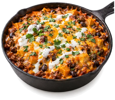 Beef Pumpkin Enchilada Skillet with its ingredients