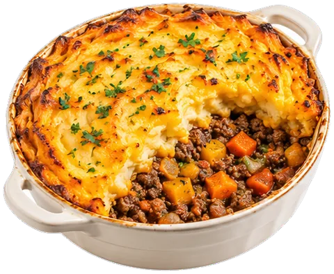 Beef Pumpkin Shepherd's Pie with its ingredients
