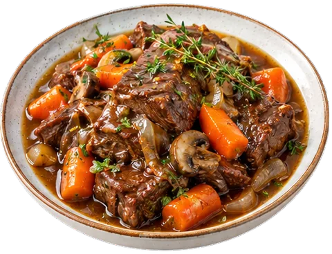 Beef Roast with Gravy with its ingredients