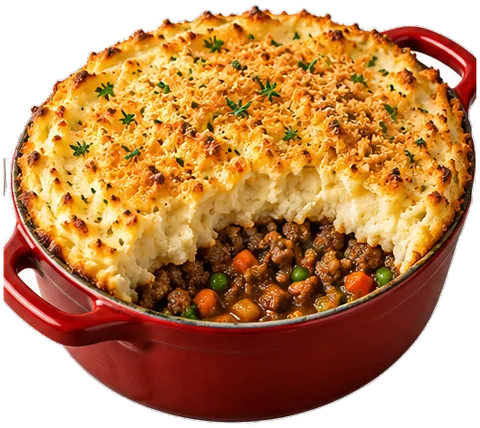 Beef Shepherd's Pie with its ingredients