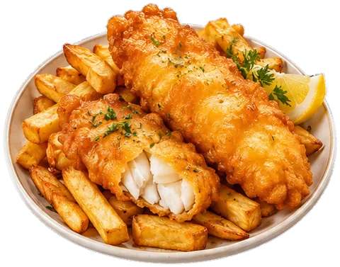 Beer Batter Fish with its ingredients