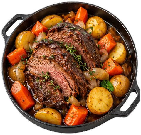 Beer Braised Venison Roast with its ingredients