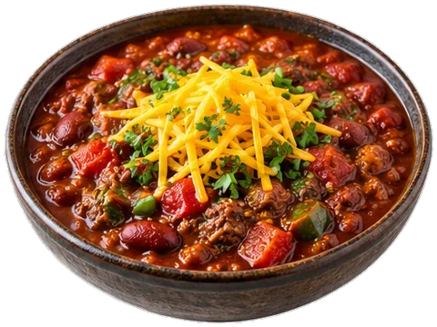 Beer Chili with its ingredients