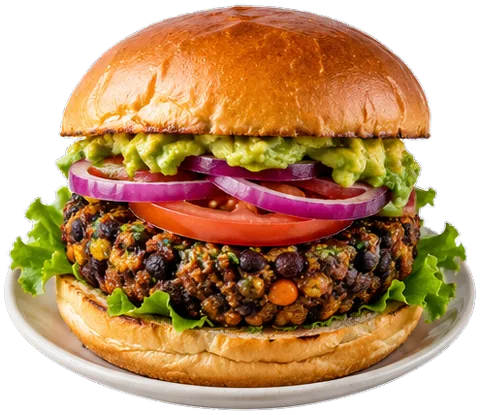 Black Bean Burgers with canned beans with its ingredients
