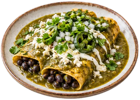 Black Bean Pipián Enchiladas with its ingredients
