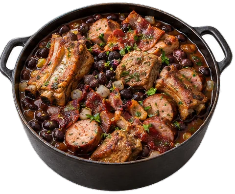 Black Bean Pork Stew with its ingredients