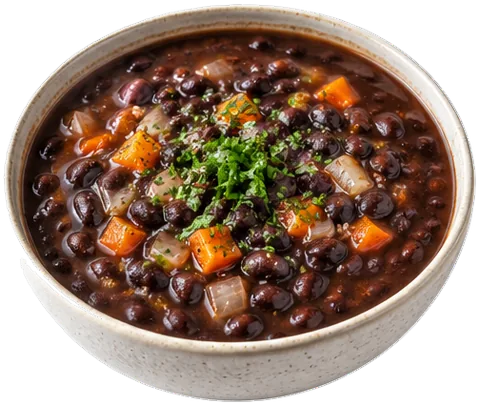Black Bean Soup (4 servings) with its ingredients