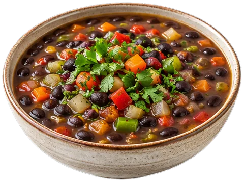 Black Bean Soup (7 servings) with its ingredients