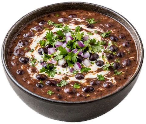 Black Bean Soup with canned beans with its ingredients