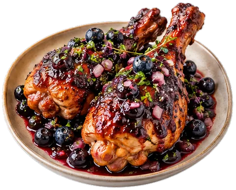 Blueberry Balsamic Turkey Legs with its ingredients
