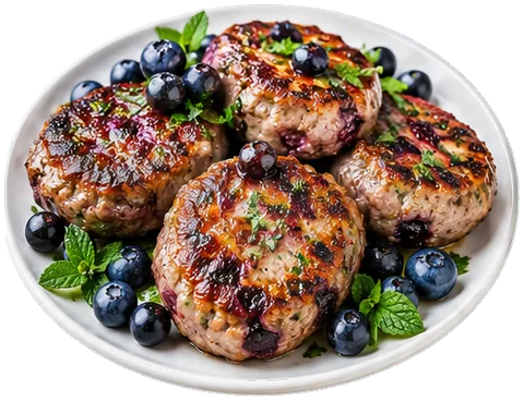 Blueberry Turkey Sausage Patties with its ingredients