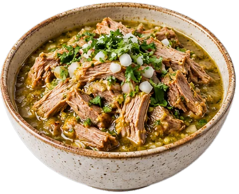 Braised Salsa Verde Pork with its ingredients