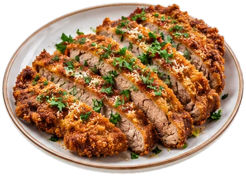 Breaded Steak with its ingredients