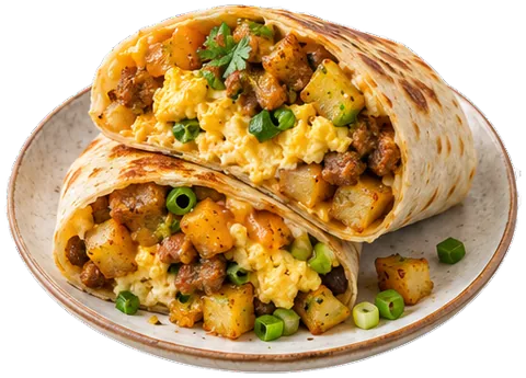 Breakfast Burritos with italian with its ingredients