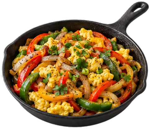 Breakfast Egg Fajitas with its ingredients