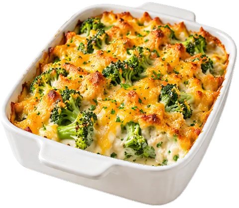 Broccoli Cheese Casserole with cottage cheese with its ingredients