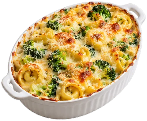 Broccoli Tortellini Pasta Bake with its ingredients