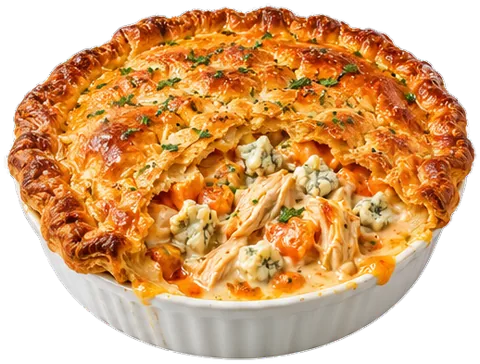 Buffalo Chicken Pot Pie with its ingredients
