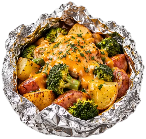 Buffalo Chicken Potato Foil Packets with its ingredients