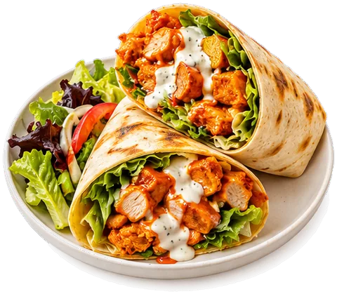 Buffalo Chicken Wraps with its ingredients