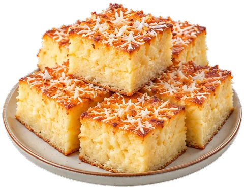 Butter Mochi with its ingredients