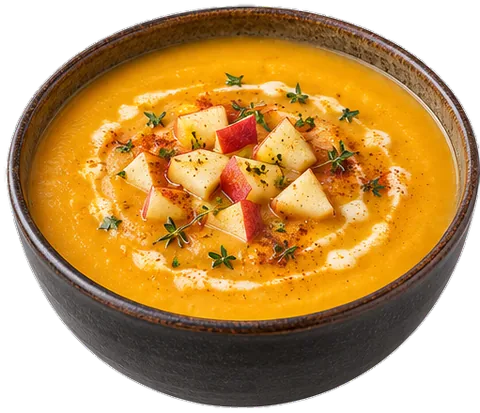 Butternut Apple Soup with its ingredients