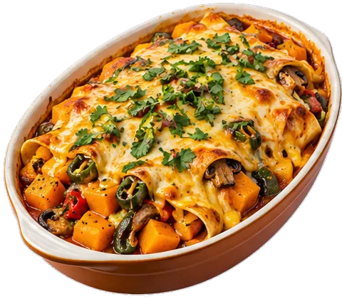 Butternut Mushroom Enchiladas with its ingredients
