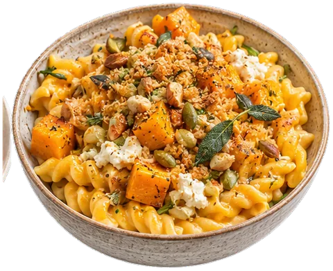 Butternut Squash Goat Cheese Pasta with its ingredients