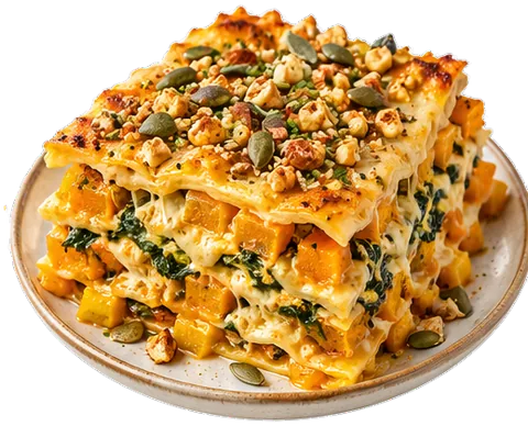 Butternut Squash Lasagna with its ingredients