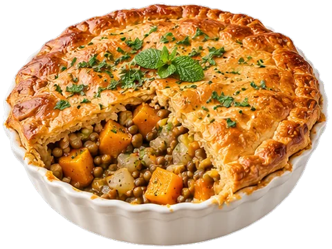 Butternut Squash Lentil Pot Pie with its ingredients