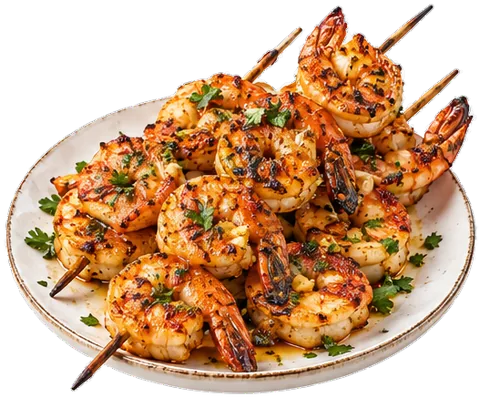Cajun Shrimp Skewers with its ingredients