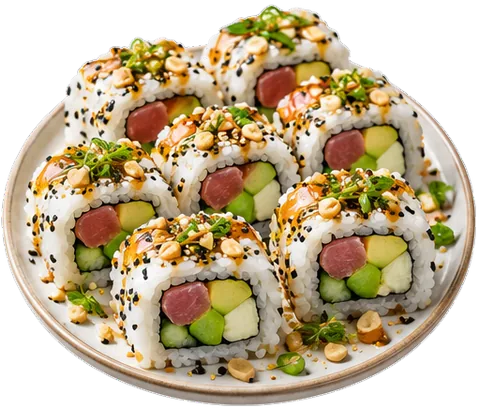 California Sushi Rolls with its ingredients