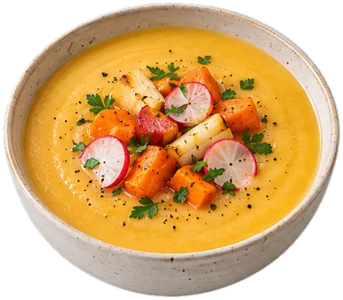 Carrot Parsnip Soup with its ingredients