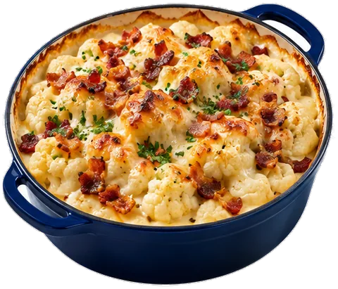 Cauliflower Cream Casserole with its ingredients
