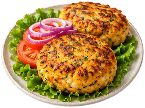 Cheddar Cauliflower Burgers with its ingredients