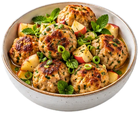 Chicken Apple Meatballs with its ingredients