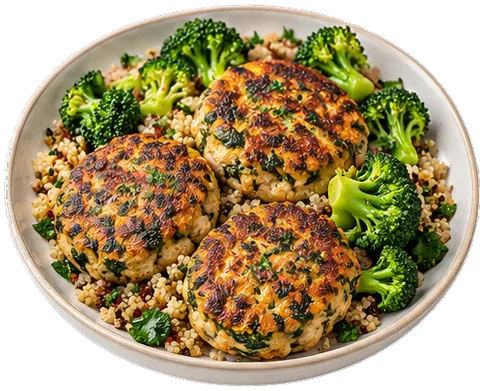Chicken Buckwheat Patties with its ingredients
