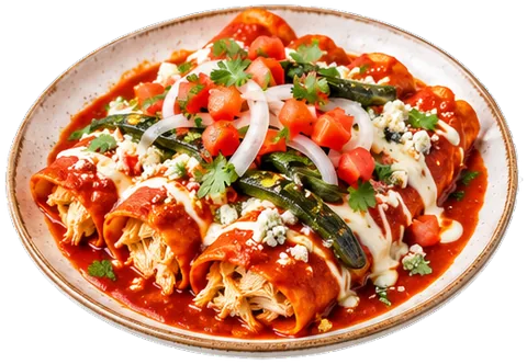 Chicken Cheese Entomatadas with its ingredients