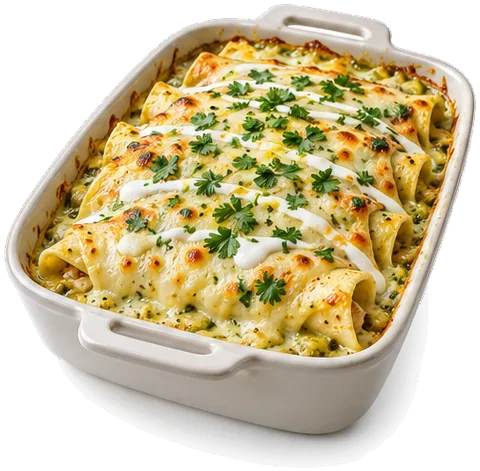 Chicken Enchiladas Suizas with its ingredients