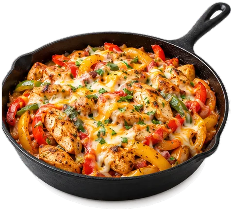 Chicken Fajita Casserole with its ingredients