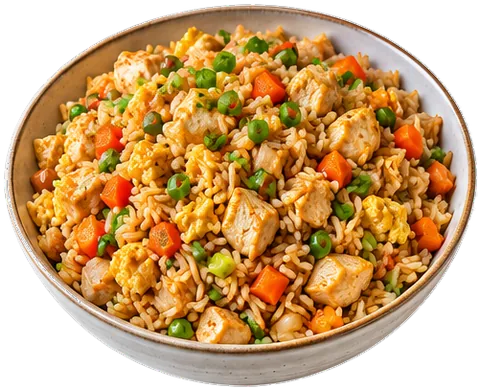Chicken Fried Rice with its ingredients
