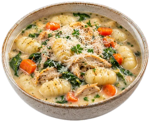 Chicken Gnocchi Slow Cooker Soup with its ingredients