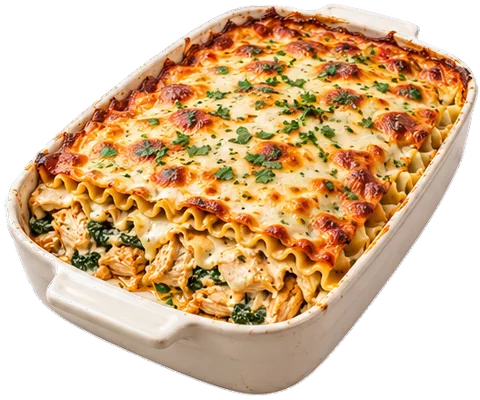 Chicken Lasagna with its ingredients