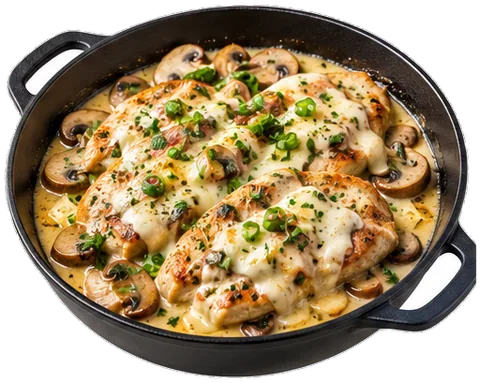 Chicken Lombardy with its ingredients