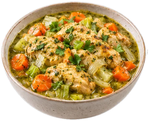 Chicken Mole Verde with its ingredients