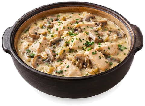 Chicken Mushroom Hotpot with its ingredients