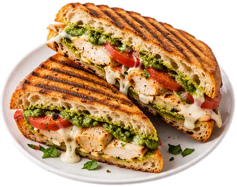 Chicken Pesto Panini with its ingredients