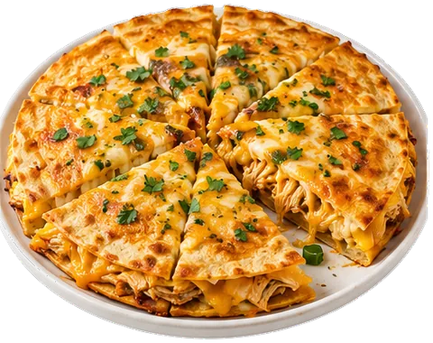 Chicken Quesadilla Pie with its ingredients