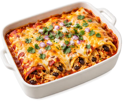 Chicken Quinoa Enchiladas with its ingredients