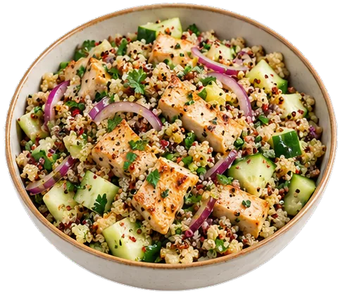 Chicken Quinoa Salad with its ingredients